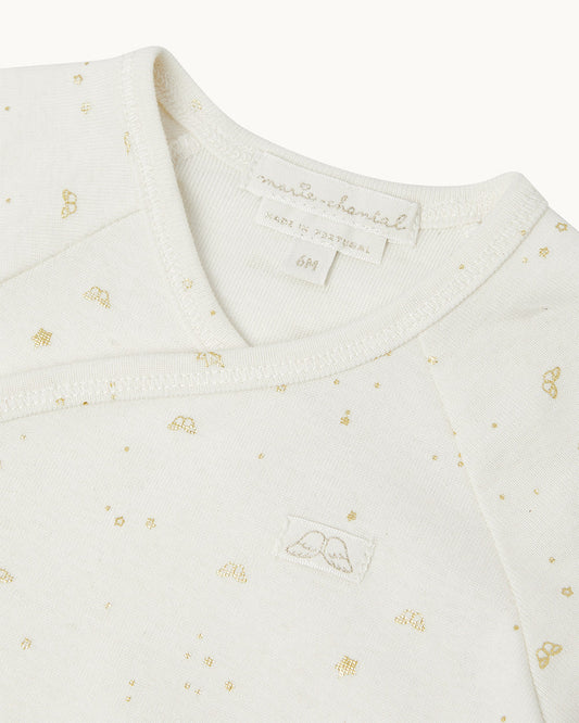Bertie Star & Crown Onesie - Natural