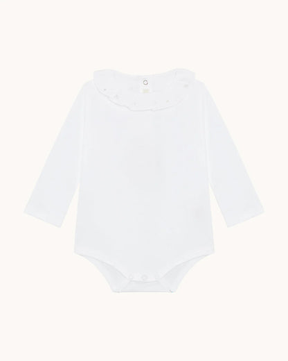 BLAIR LONG ATHENA EMB RUFF COLLAR ONESIE