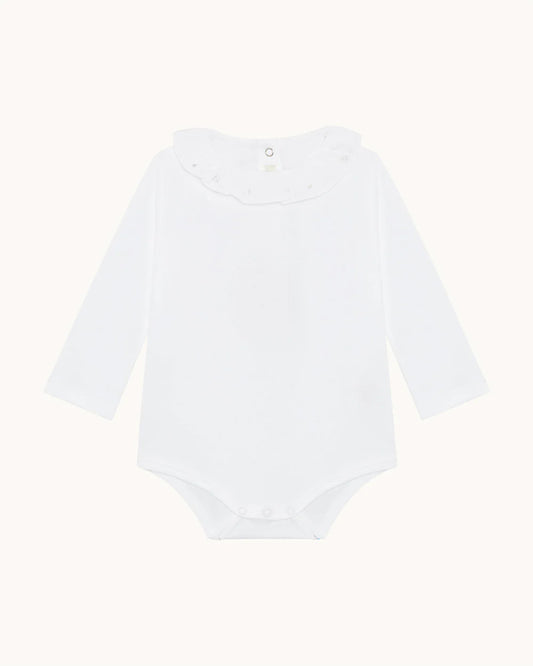 BLAIR LONG ATHENA EMB RUFF COLLAR ONESIE