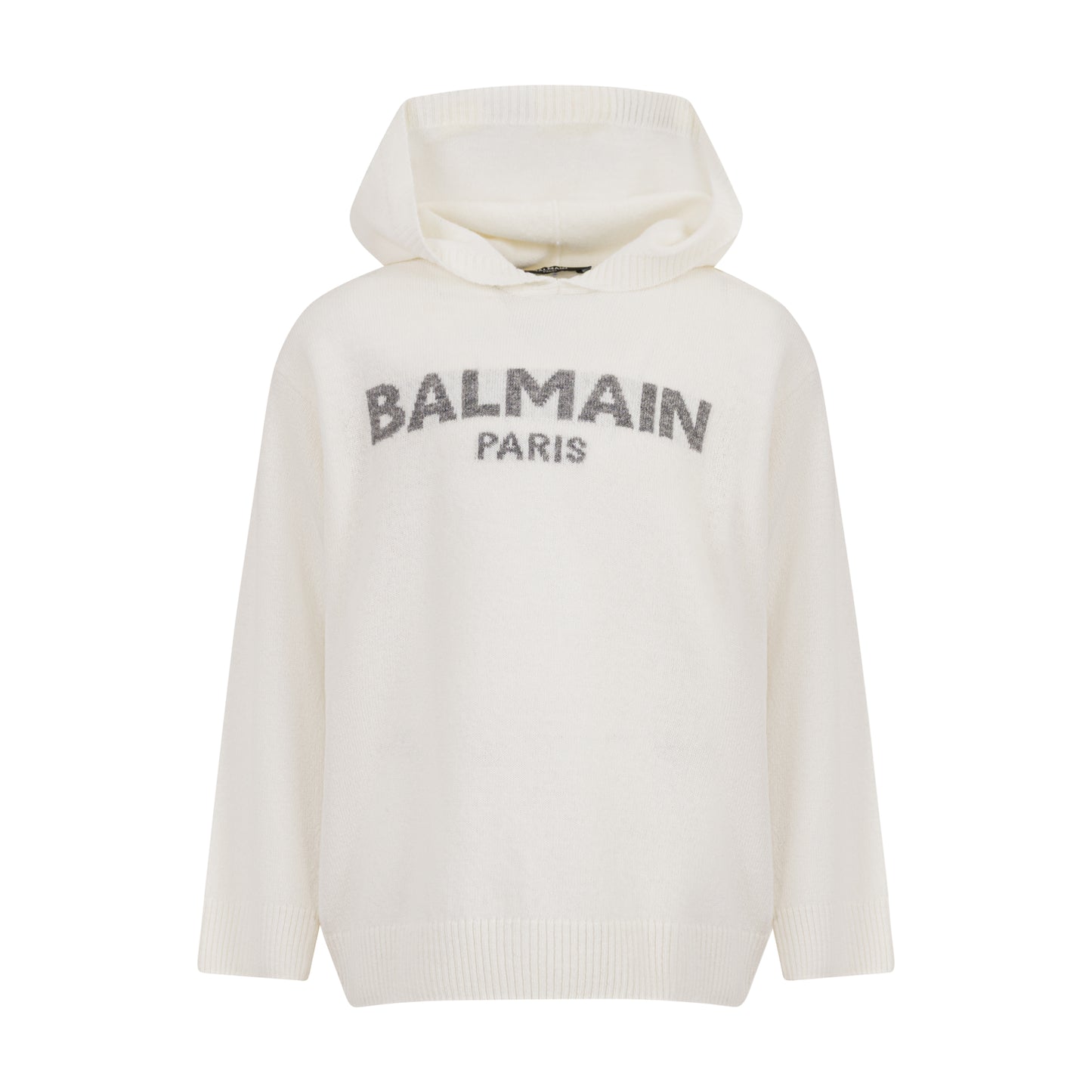 Boy Long Sleeves Knit Hoodie With Text Logo
