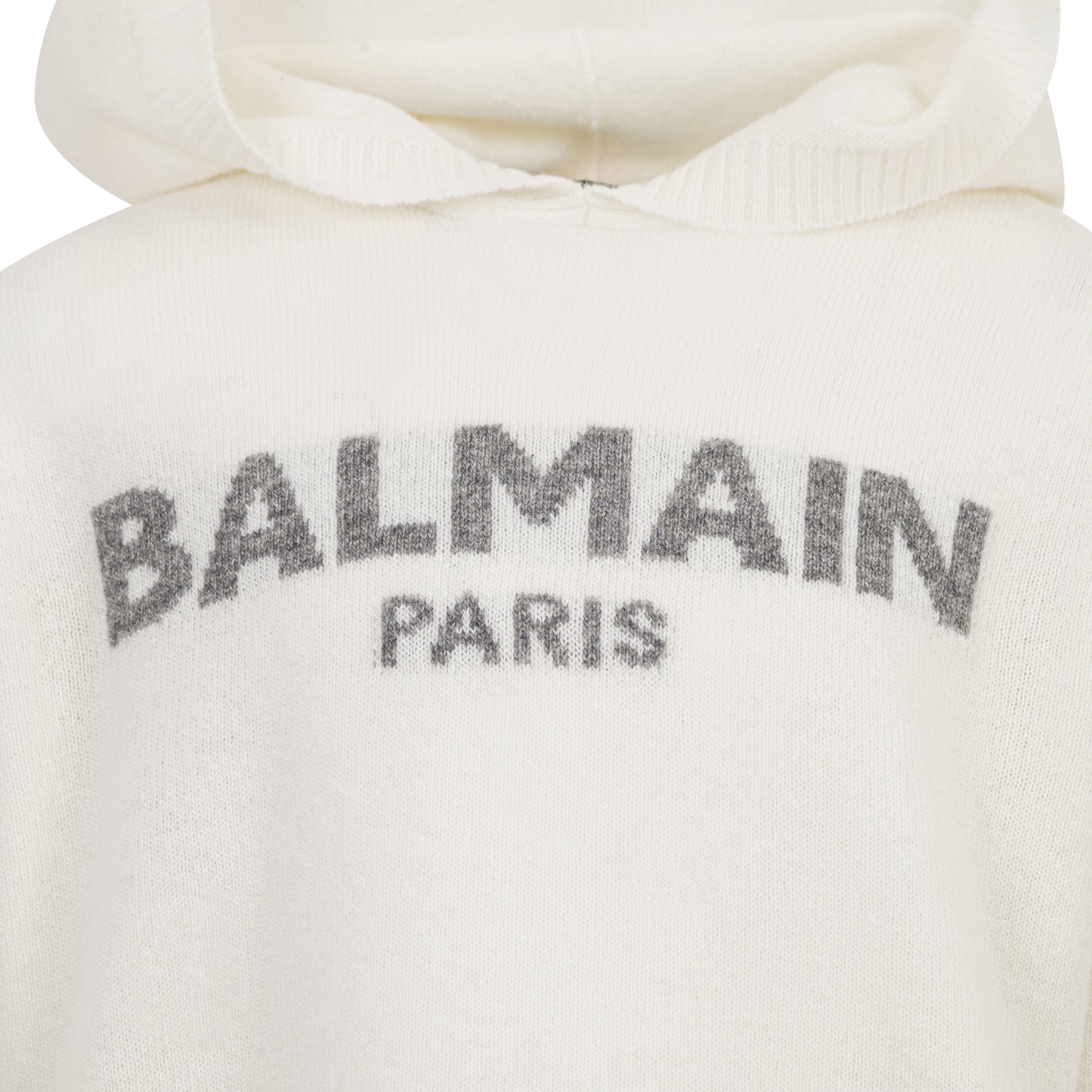 Boy Long Sleeves Knit Hoodie With Text Logo