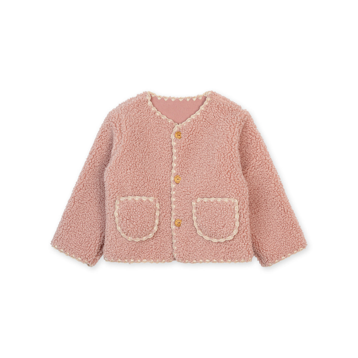 Casual Faux Fur Jacket - Dusty Rose