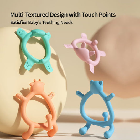 Cat Silicone Teether for sipping (Blue) 6M+