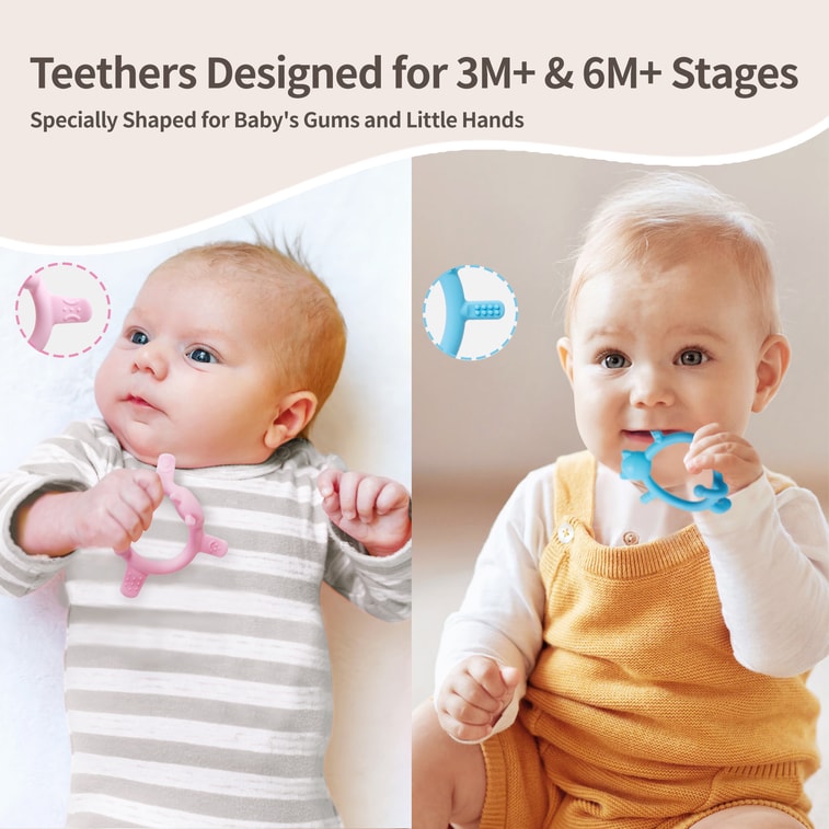 Cat Silicone Teether for sipping (Blue) 6M+