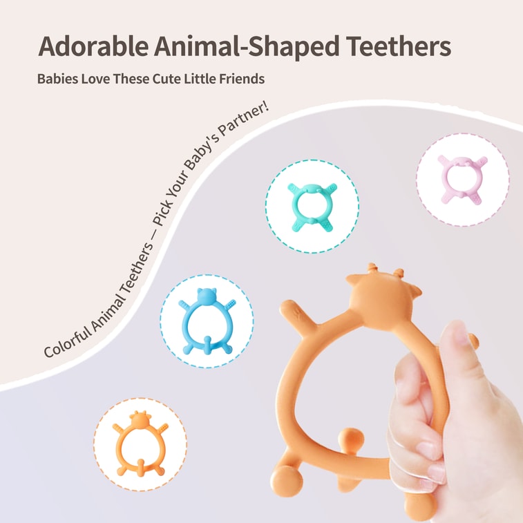 Cat Silicone Teether for sipping (Blue) 6M+