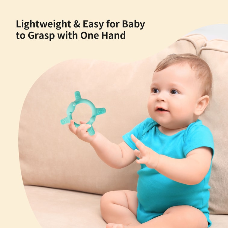 Cat Silicone Teether for sipping (Blue) 6M+