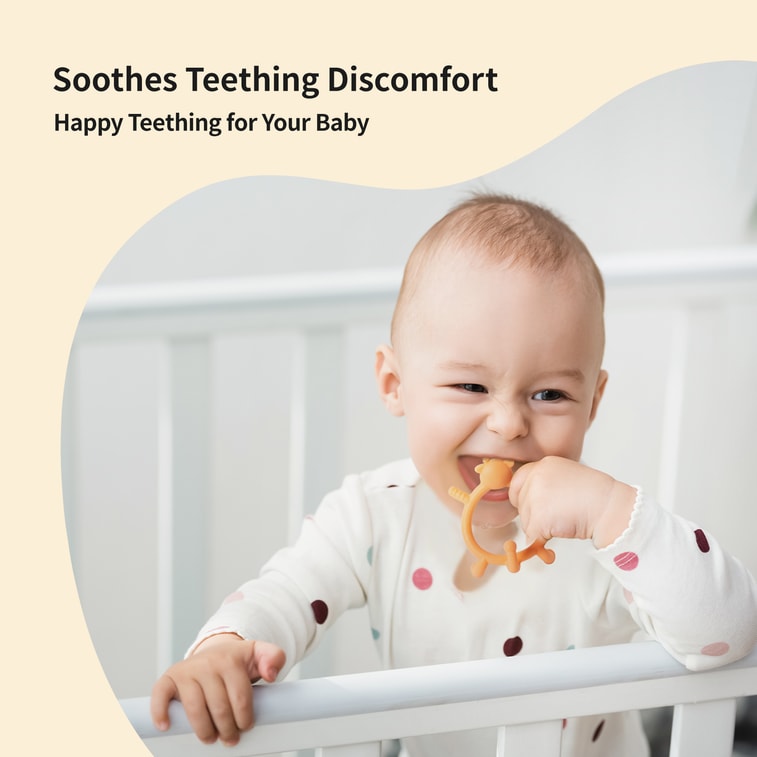Cat Silicone Teether for sipping (Blue) 6M+