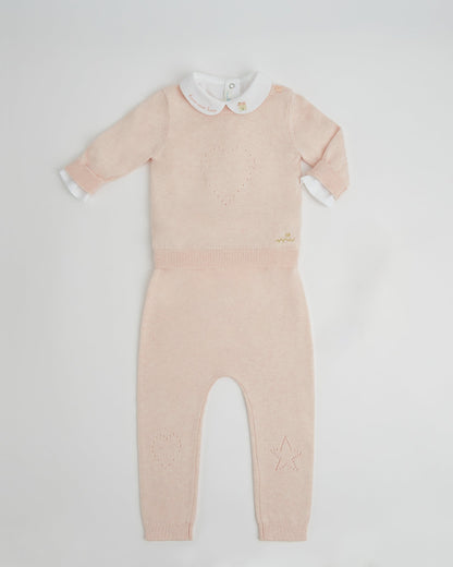 Home Sweet Home Peter Pan Collar Onesie - Pink