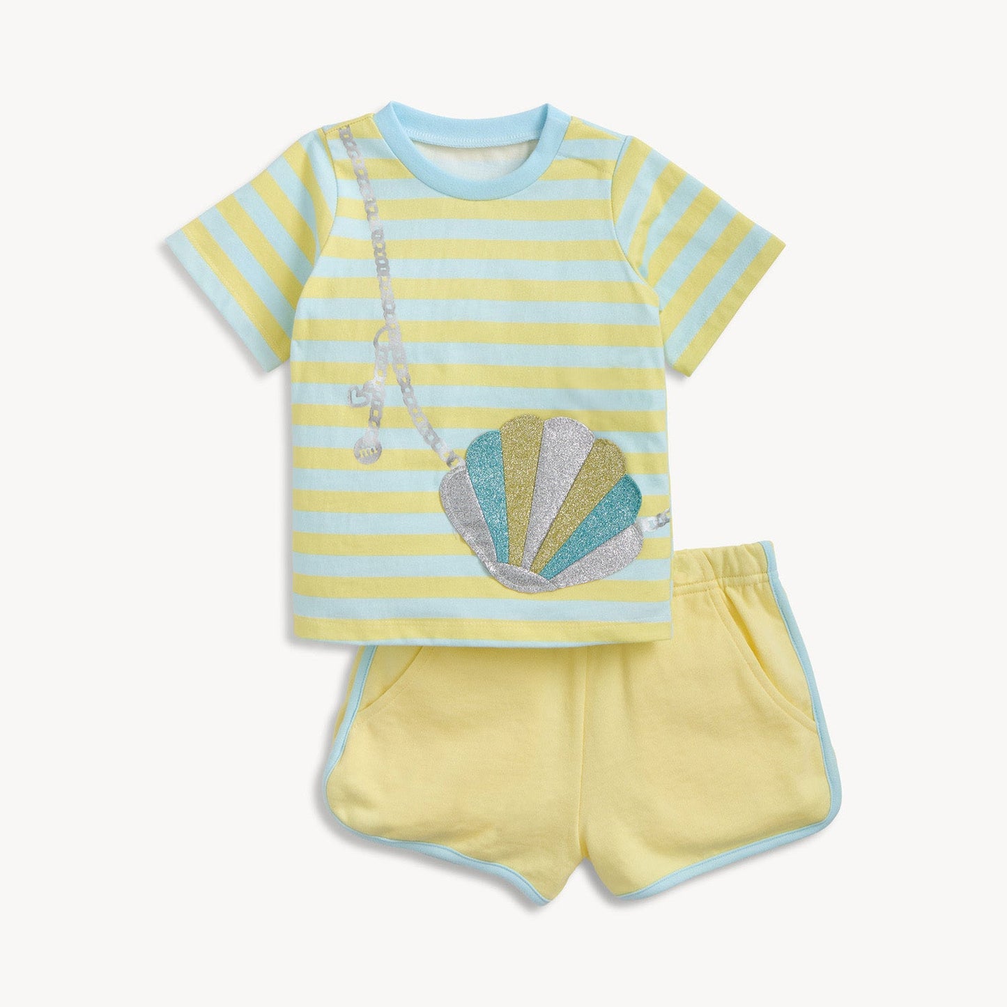 Peek-A-Pocket T-Shirt & Shorts Set - Shell Bag