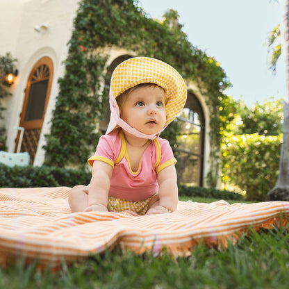 Colorblock Shell Pink Bodysuit & Blommer Set