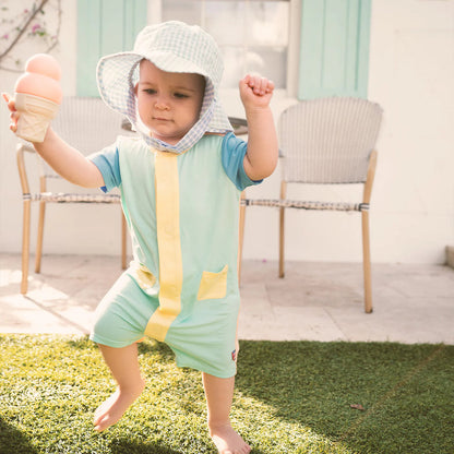 Colorblock Aloe Double Pocket Short Romper