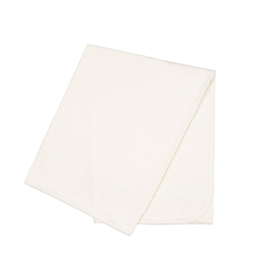 Receiving Blanket w/Crochet Trim in Pearl