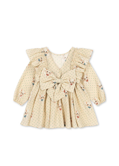 Elin Bow Dress - Dot Miao Mist