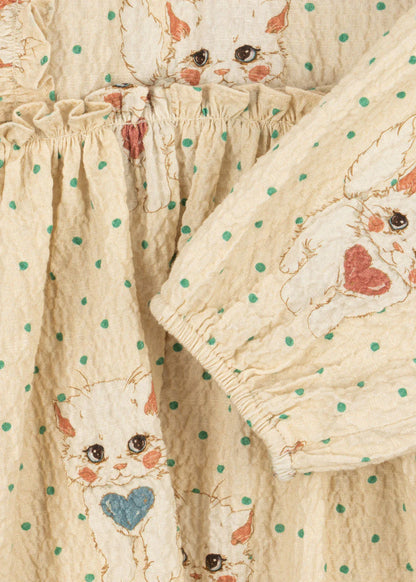 Elin Bow Dress - Dot Miao Mist