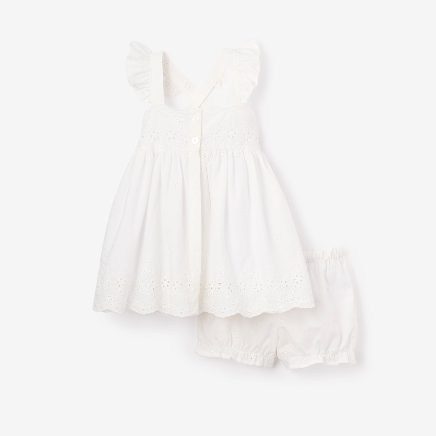 Eyelet Tank Dress - WHITE