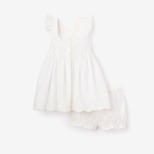 Eyelet Tank Dress - WHITE