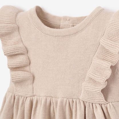 Embroidered Floral Cotton Knit Dress