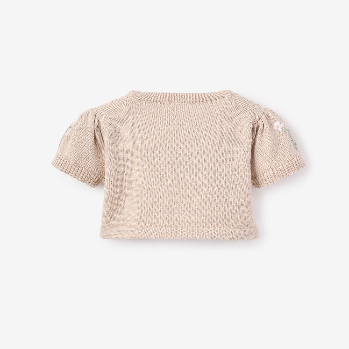 Bolero Cardigan w/ Emb Sleeve - TAUPE