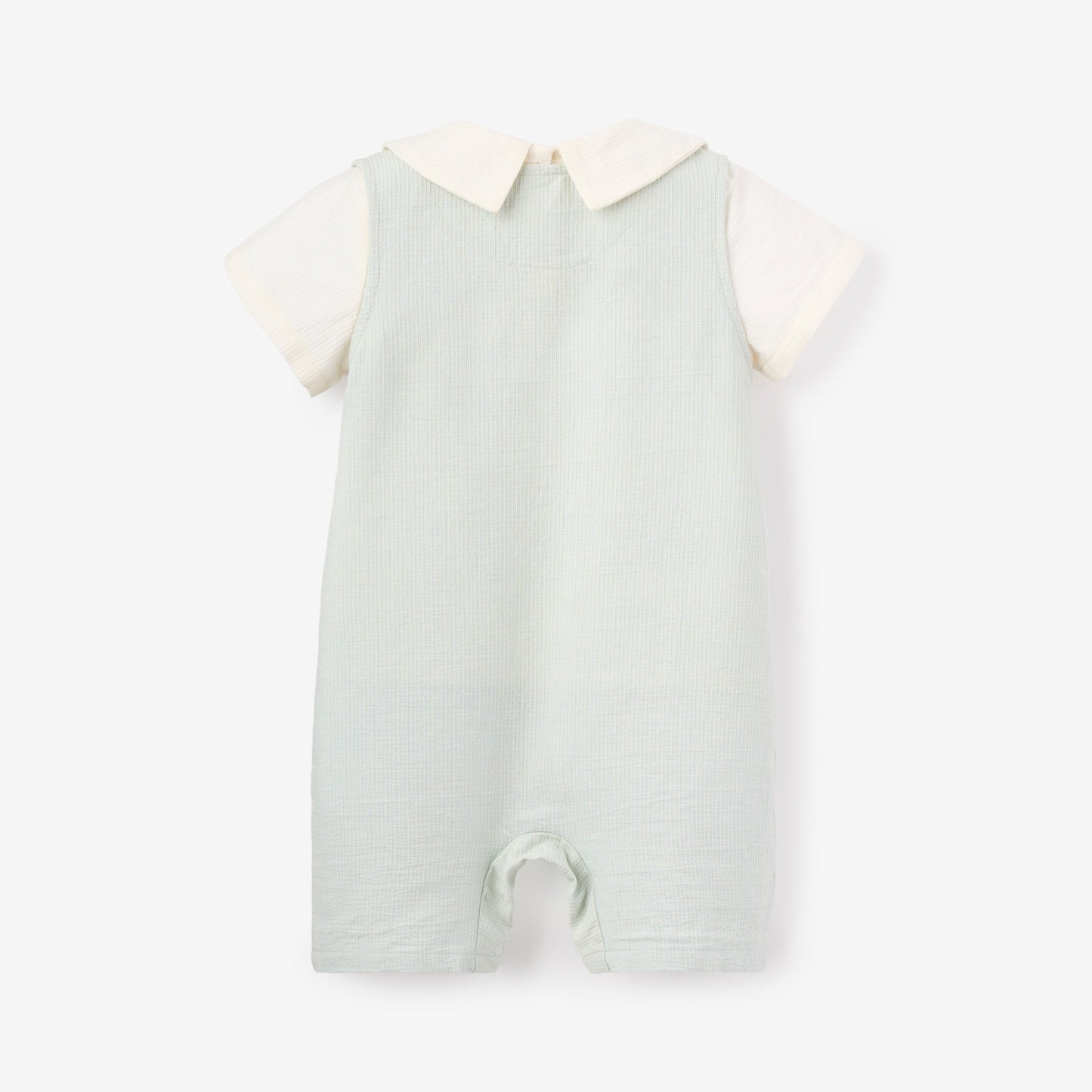 Pale Blue Embroidered Bunny Easter Jon Jon - AQUA