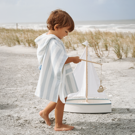 Beach Poncho Coverup Pale Blue - BLUE