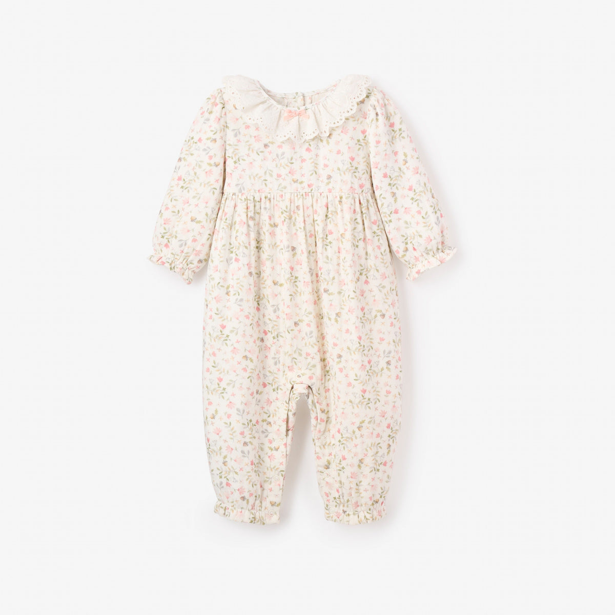 Elegant Baby Folklore Floral Organic Muslin Jumpsuit