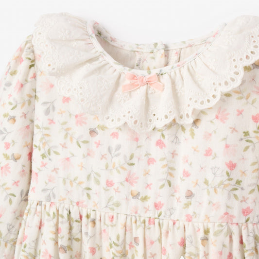 Elegant Baby Folklore Floral Organic Muslin Jumpsuit