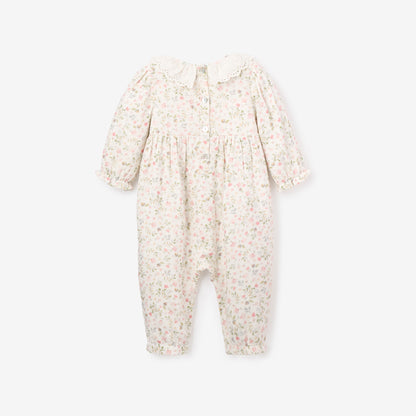 Elegant Baby Folklore Floral Organic Muslin Jumpsuit