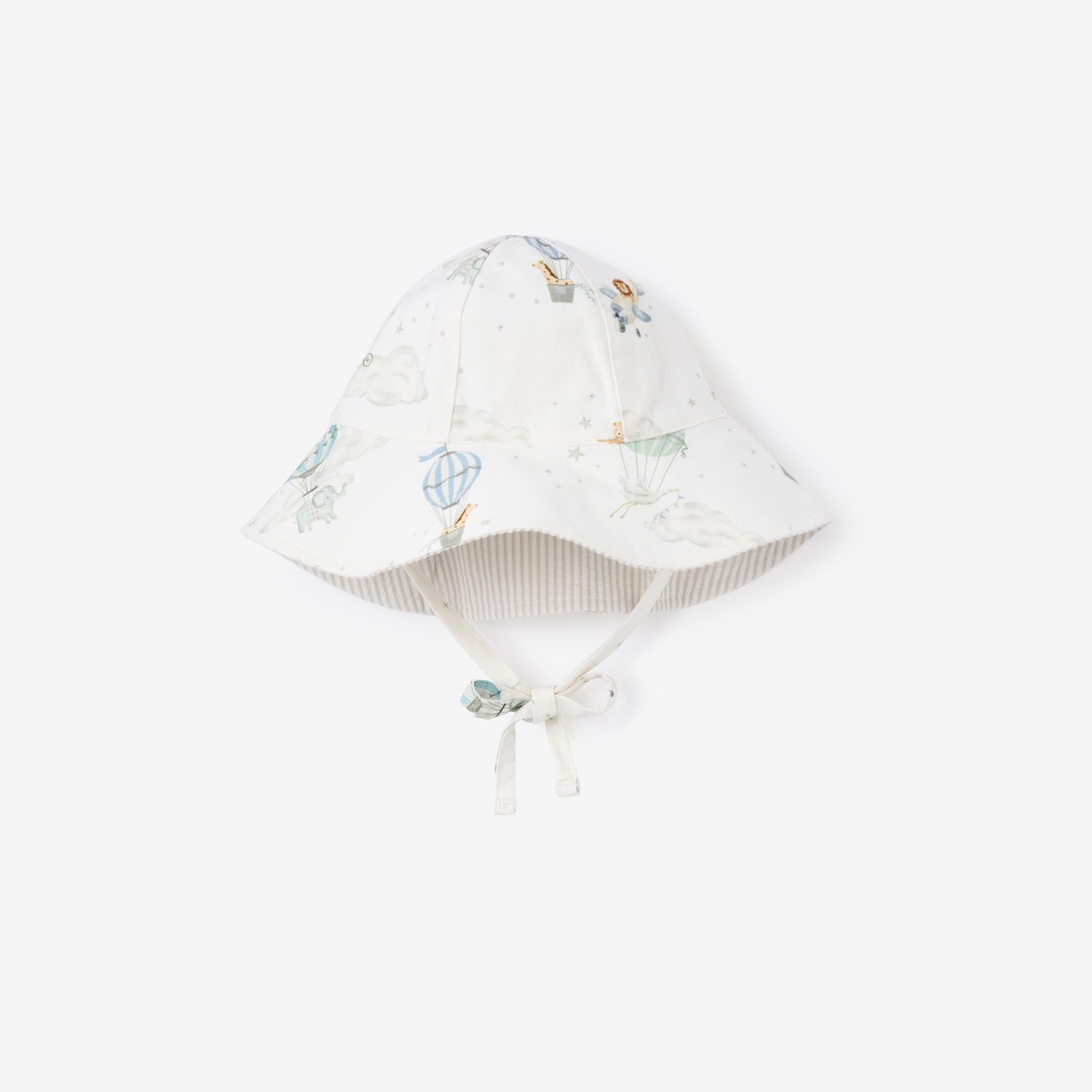 Dreamscape Oxford & Grey Seersucker Reversible Sun Hat - BLUE