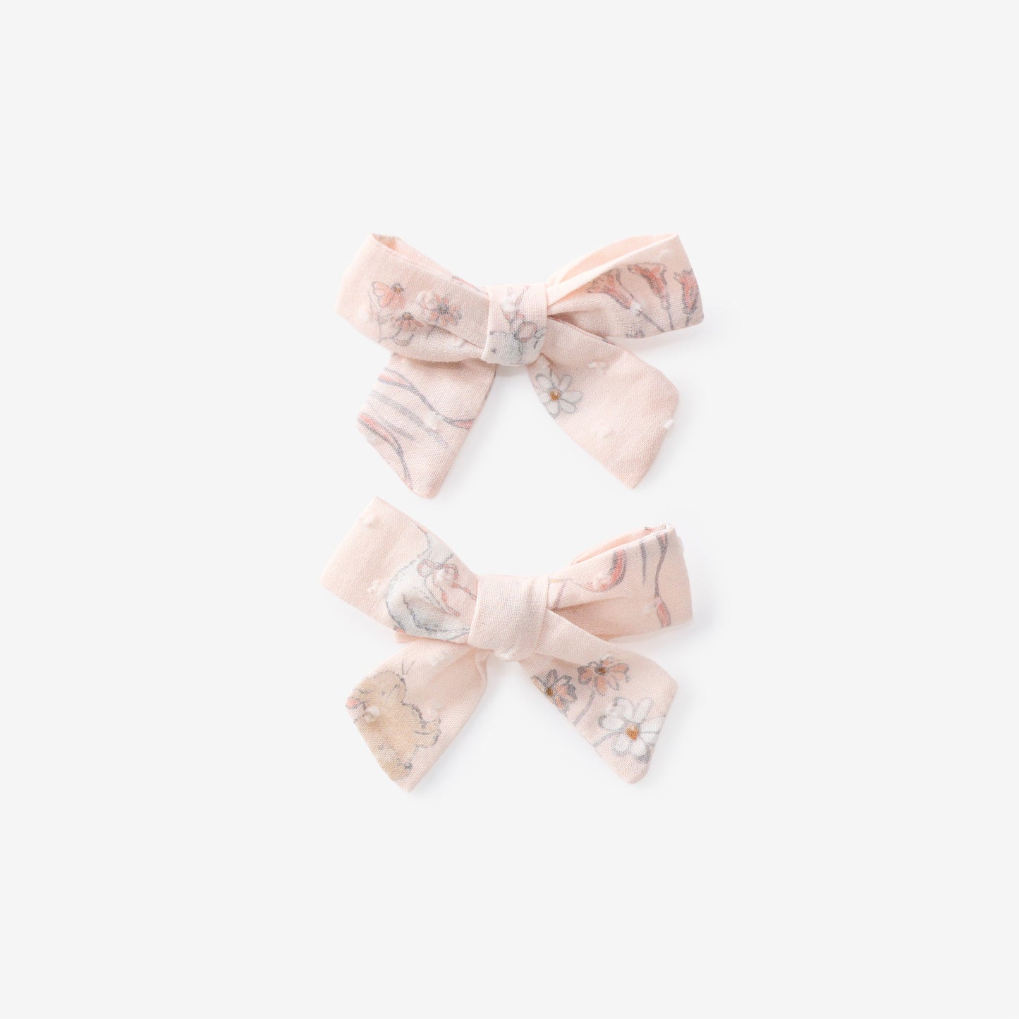 Fleur de Provence Swiss Dot Bow Clips 2Pk - PINK
