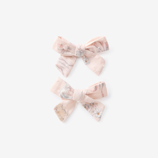 Fleur de Provence Swiss Dot Bow Clips 2Pk - PINK