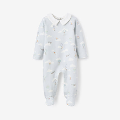 Dreamscape Interlock Collared Jumpsuit - BLUE