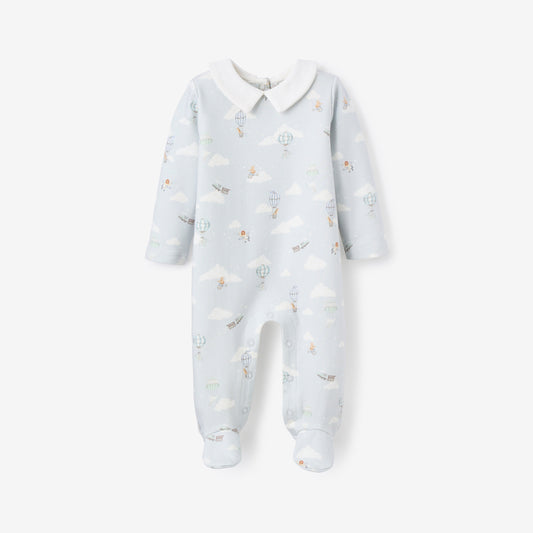 Dreamscape Interlock Collared Jumpsuit - BLUE