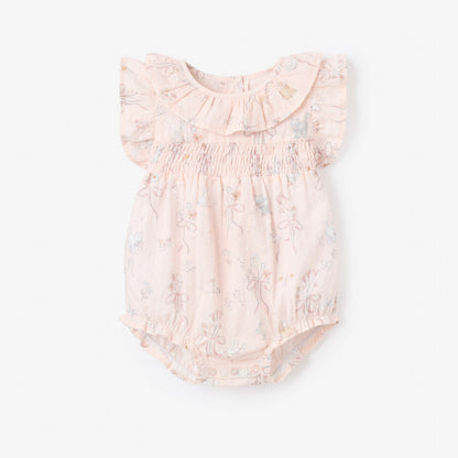 Fleur de Provence Swiss Dot Smocked Bubble - PINK