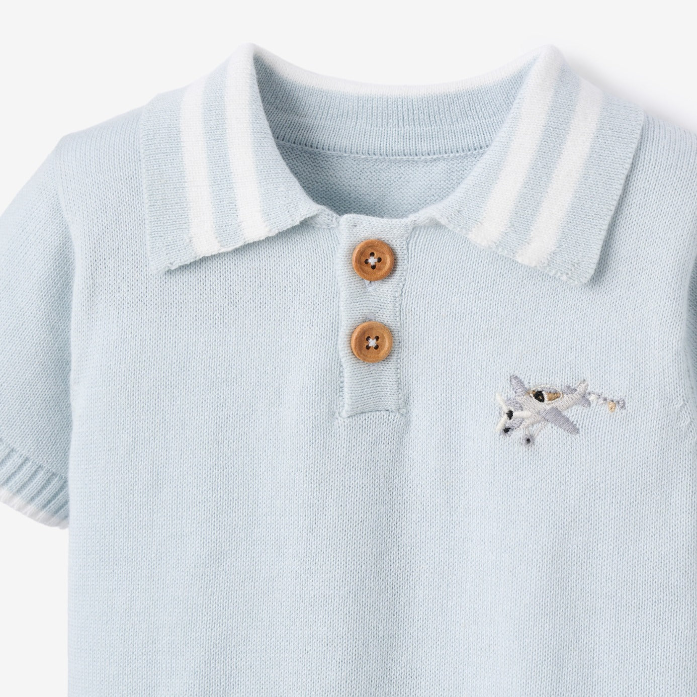 Dreamscape Knit Polo Shirt + Printed Oxford Shorts - BLUE