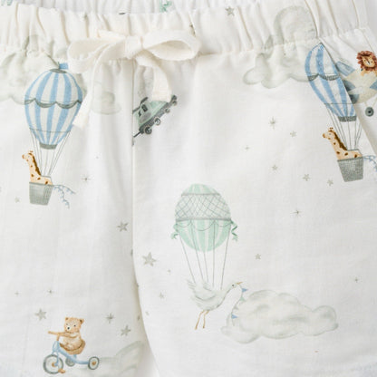 Dreamscape Knit Polo Shirt + Printed Oxford Shorts - BLUE