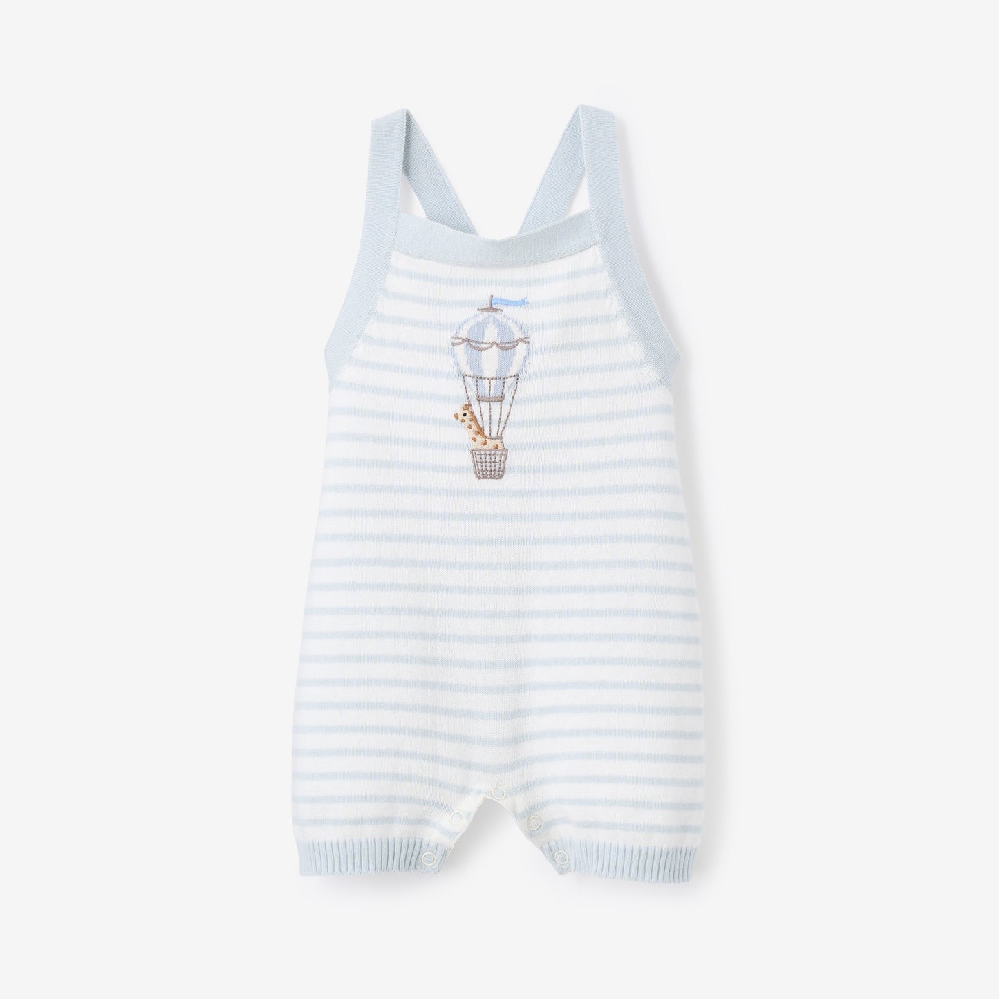 Dreamscape Striped Knit Sleeveless Shortall - BLUE