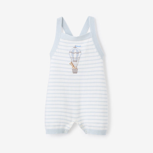 Dreamscape Striped Knit Sleeveless Shortall - BLUE