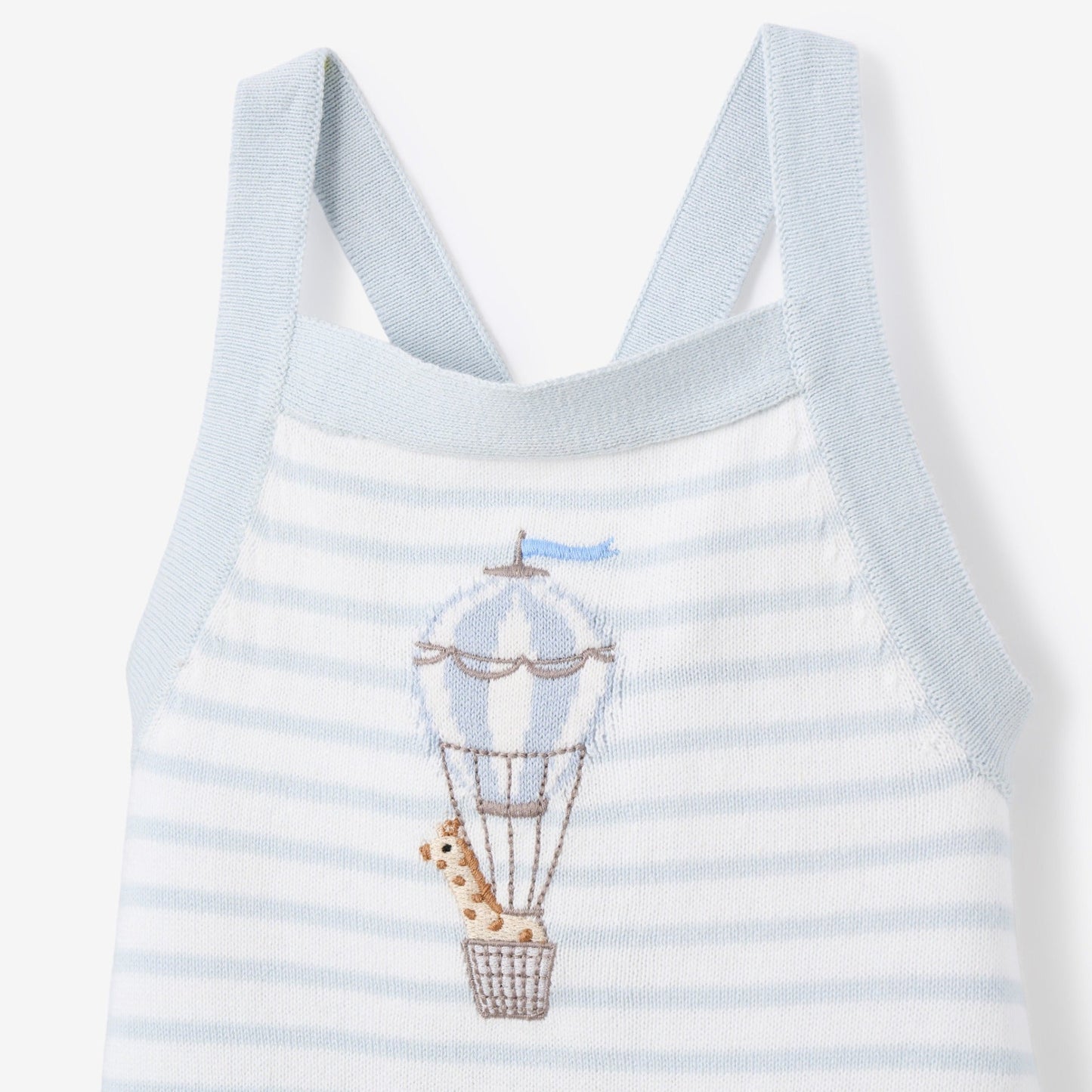 Dreamscape Striped Knit Sleeveless Shortall - BLUE