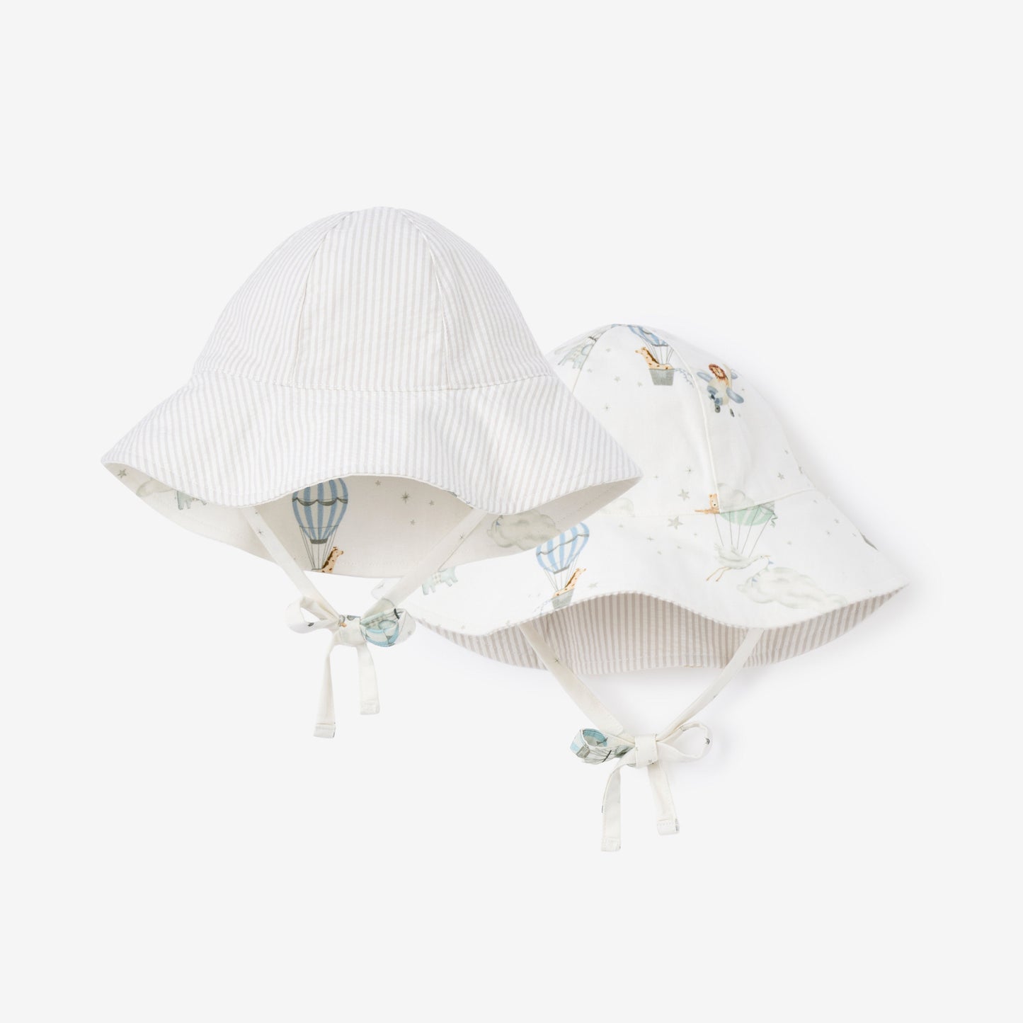 Dreamscape Oxford & Grey Seersucker Reversible Sun Hat - BLUE