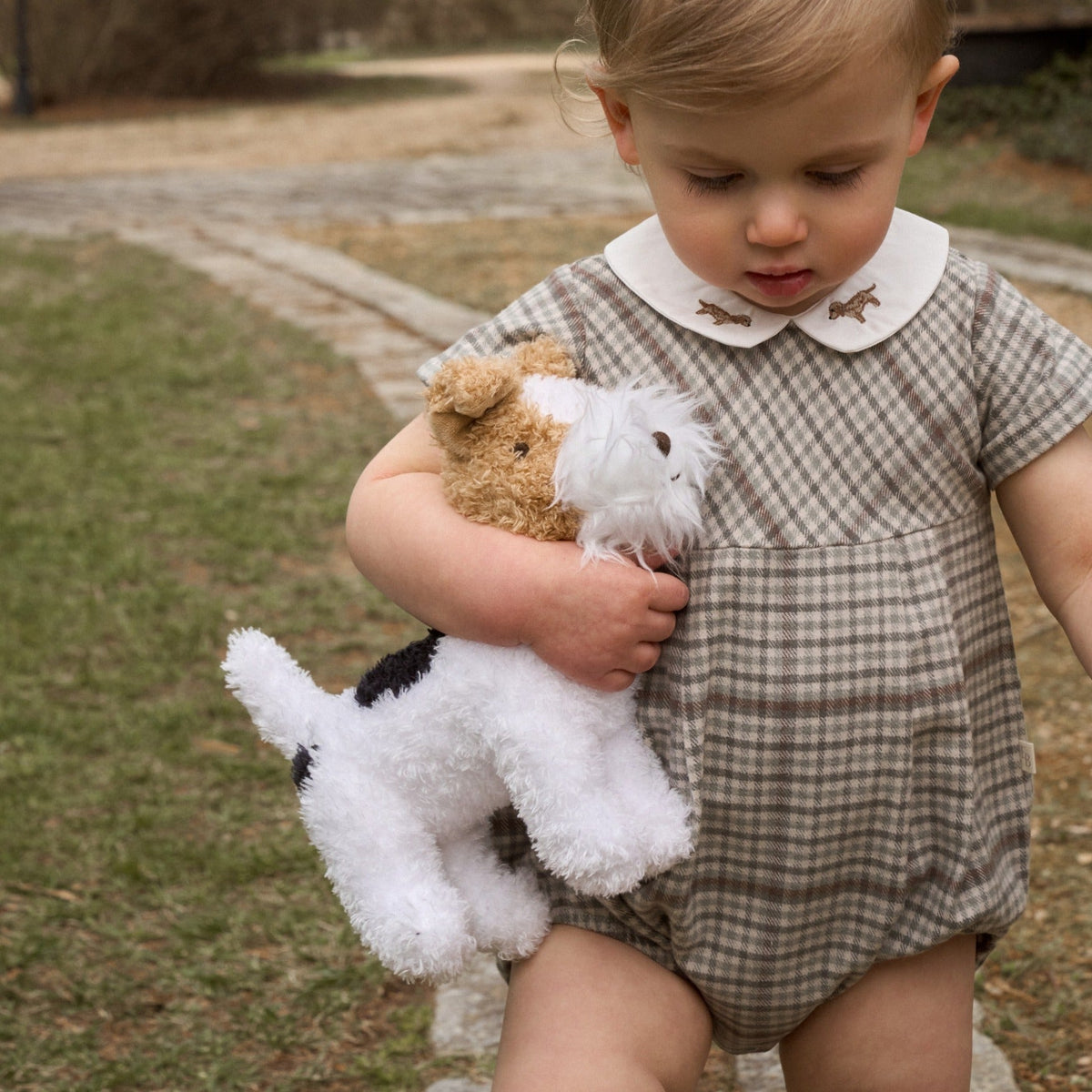 Elegant Baby Fox Terrier Plush Stuffed Toy