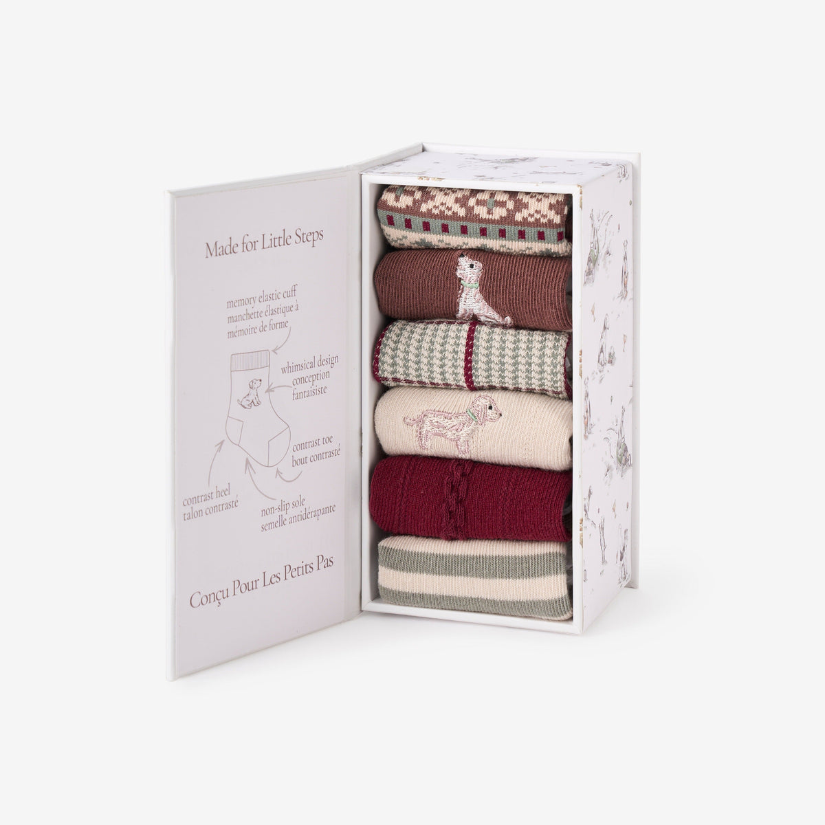 Elegant Baby Hounds & Heritage Non Slip Baby Socks 6 pk