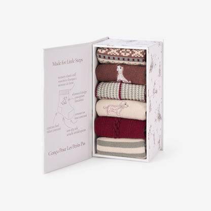 Elegant Baby Hounds & Heritage Non Slip Baby Socks 6 pk