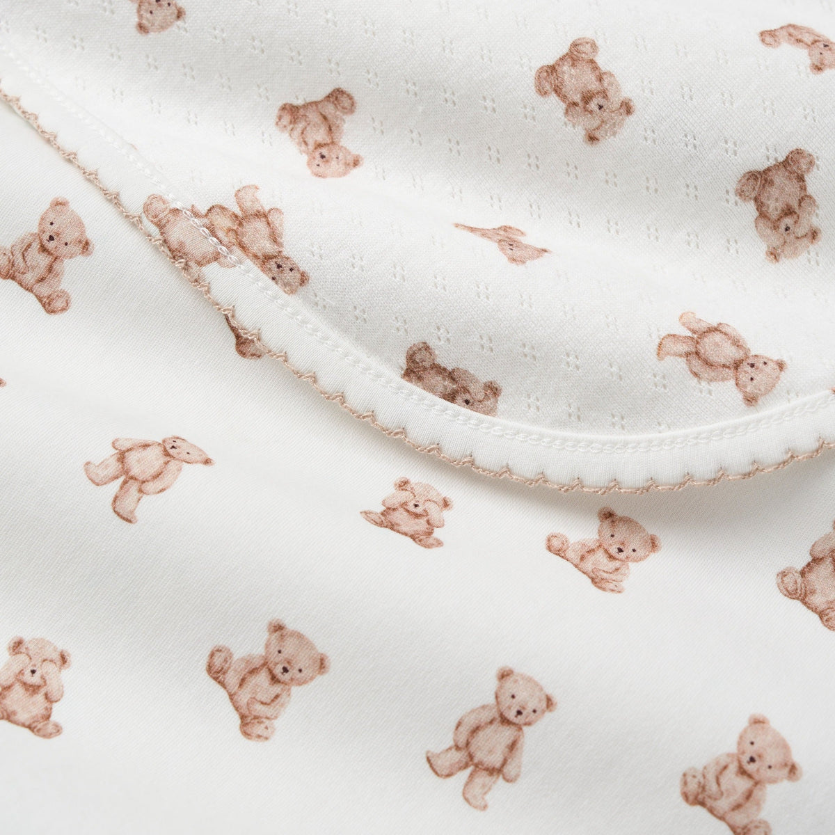 Elegant Baby Teddy Bear Print Double Layered Swaddle Blanket