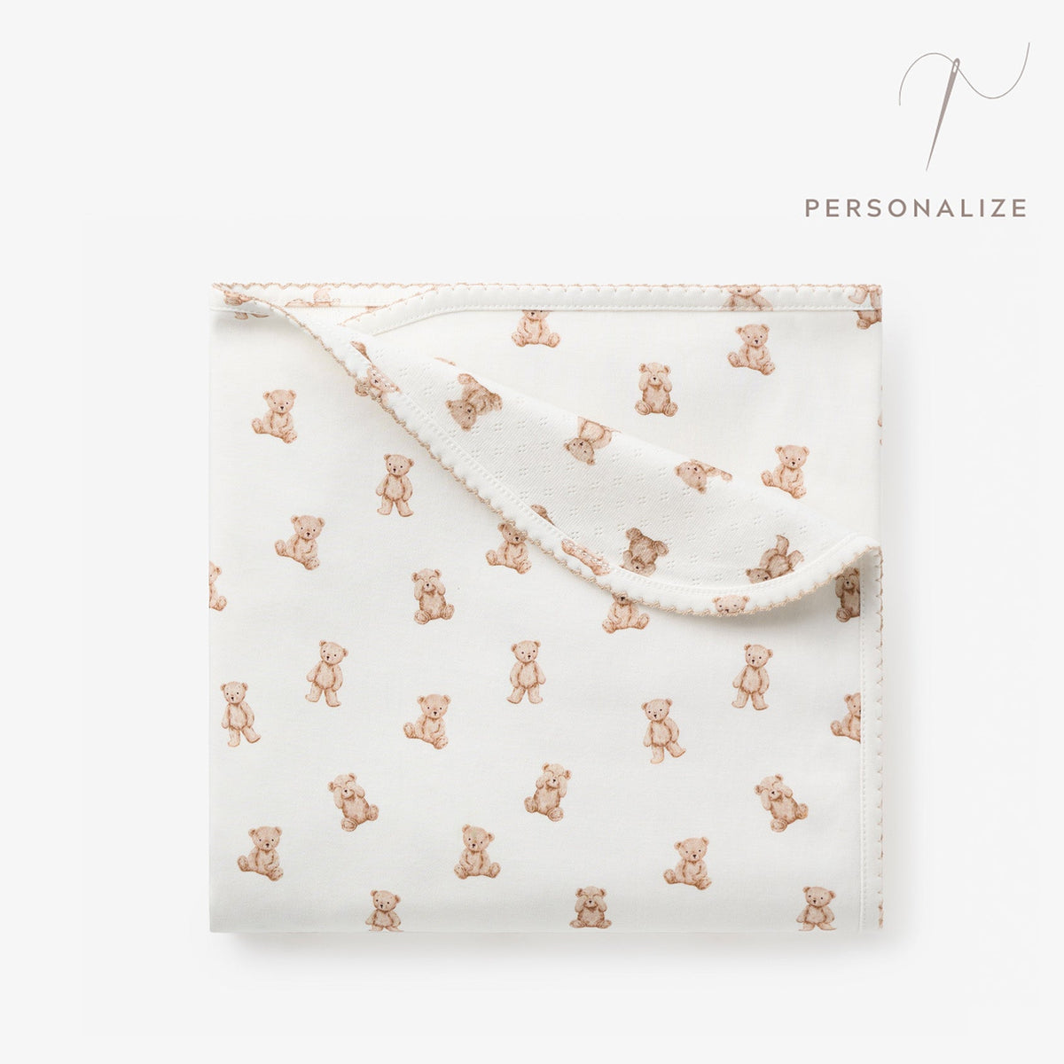 Elegant Baby Teddy Bear Print Double Layered Swaddle Blanket