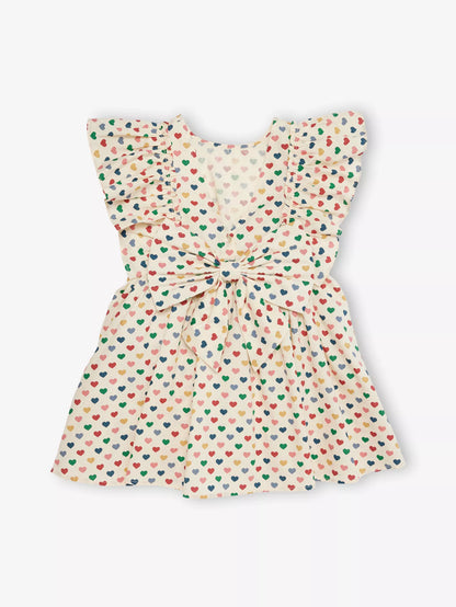 Evia Heart Bow Cotton Dress