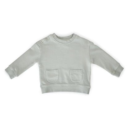 French Terry Shoulder Snap Sweatshirt - Soft Sea