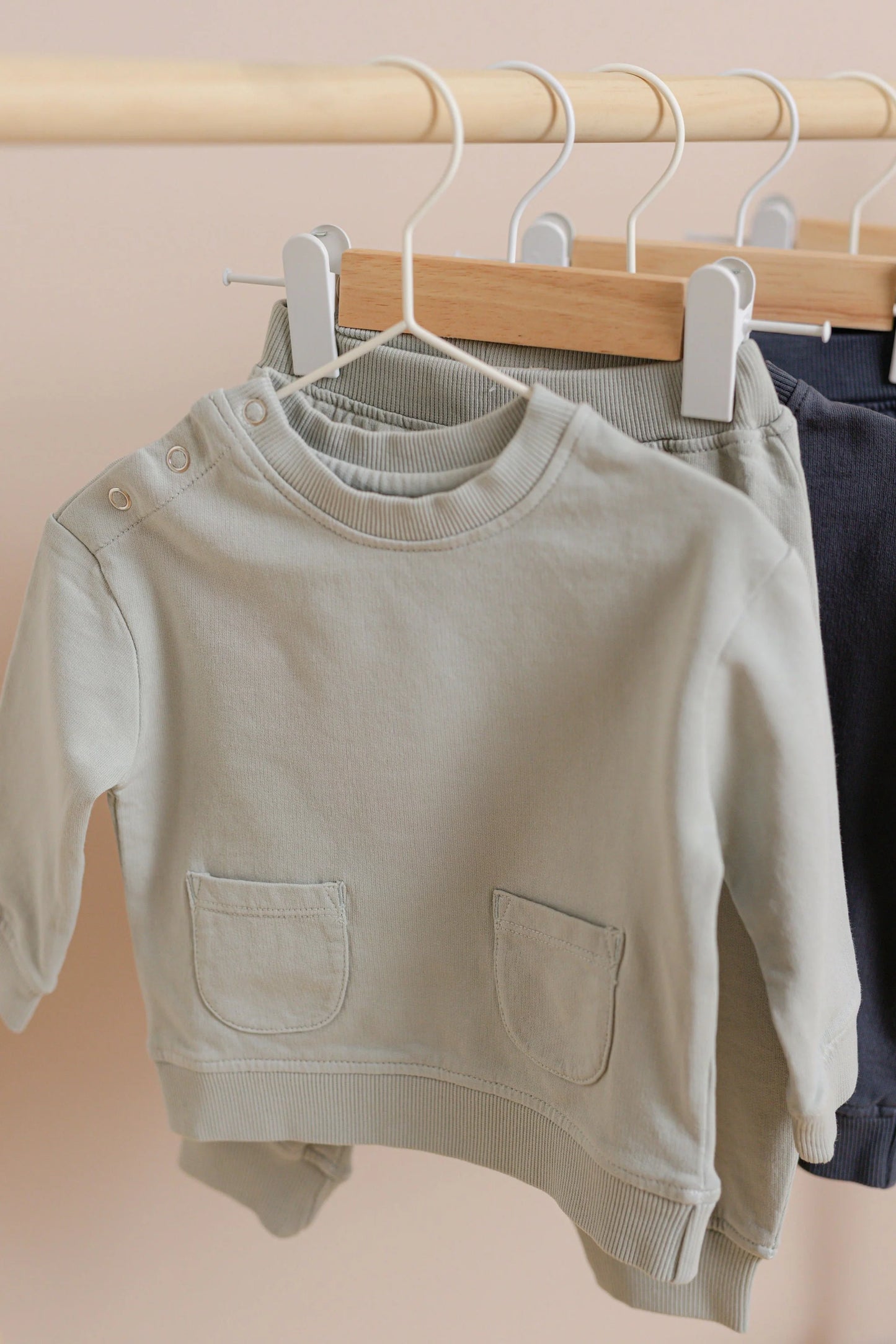 French Terry Shoulder Snap Sweatshirt - Soft Sea