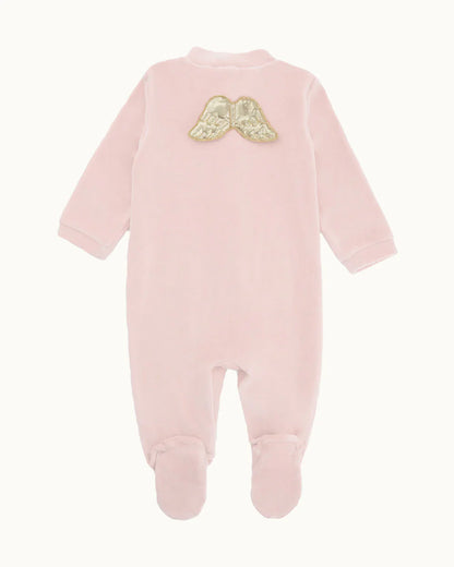 VELOUR GOLD ANGEL WING SLEEPSUIT