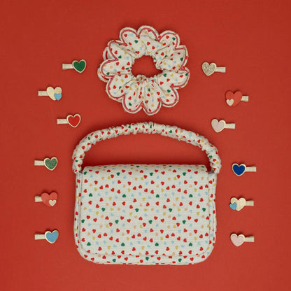 Heart Print Scalloped Scrunchie