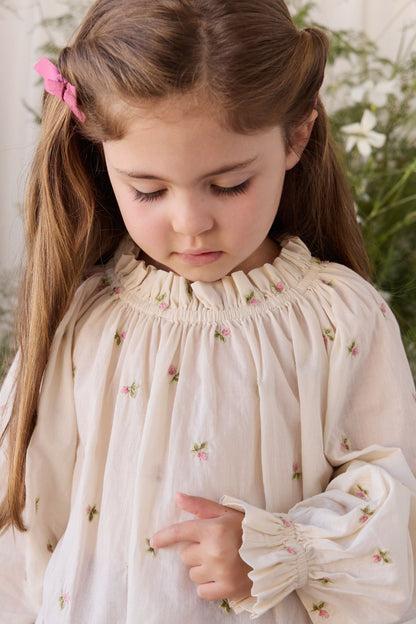 Organic Cotton Acacia Blouse - Rosebud Egret